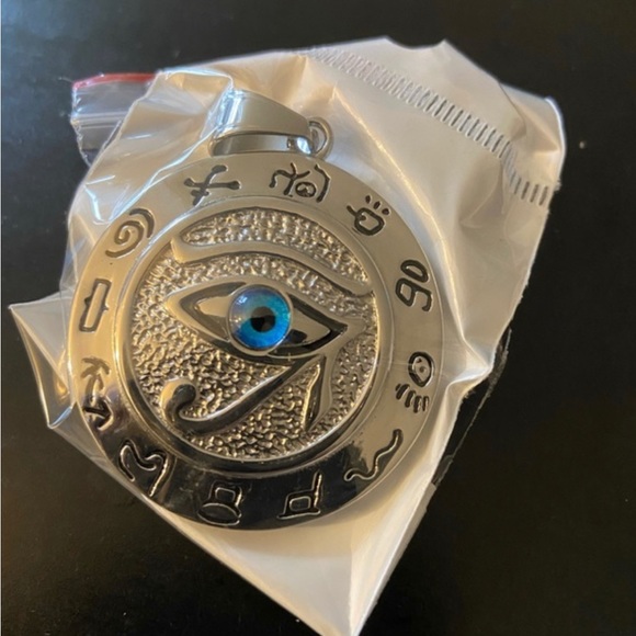 Steel Ancient Egyptian Pendant (Silver and Gold Available) - Picture 3 of 4